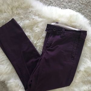 Anthro Plum Paper Boy cropped pants